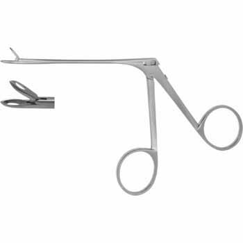 STRUEMPEL EAR FORCEPS 80MM STRAIGHT, OVAL FENESTRATED CUP, 2,5X6MM