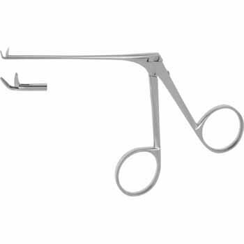 MICRO EAR FORCEPS 80MM, CURVED UP, JAWS 0,6x4MM, SERRATED