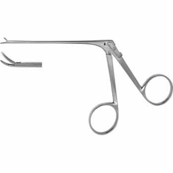 MICRO EAR FORCEPS 80MM, CURVED RIGHT JAWS 0,6x4MM, SERRATED