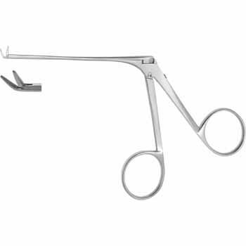 MICRO EAR FORCEPS 80MM, CURVED UP, JAWS 0,8x4MM, SERRATED