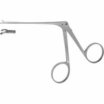 MICRO EAR FORCEPS 80MM, CURVED LEFT OVAL CUP 0,9x1,8MM