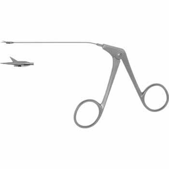 MICRO EAR SCISSORS DELICATE 80MM, STRAIGHT, HORIZONTAL CUTTING, BLADES 4MM, TUBULAR SHAFT Ø 0,9MM