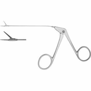 MICRO ALLIGATOR EAR FORCEPS 80MM, STRAIGHT, JAWS 0,5X7,0MM, SERRATED TUBULAR SHAFT Ø 0,9MM