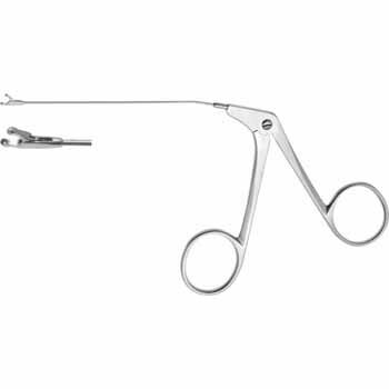 MICRO EAR FORCEPS 80MM, STRAIGHT, ROUND CUPS Ø 1MM, TUBULAR SHAFT Ø 0,9MM