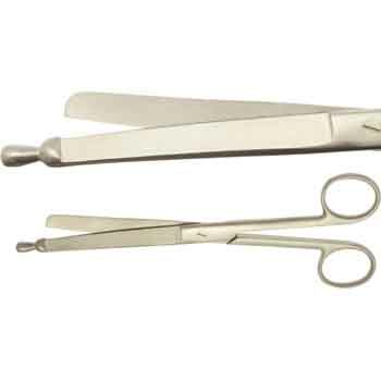 ENTEROTOMY SCISSORS 215MM, STRAIGHT, BUTTON POINTED