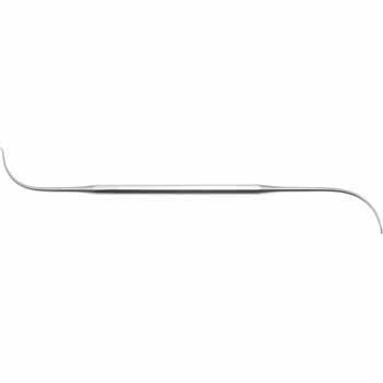 FRONTAL SINUS SEEKER DOUBLE ENDED FIG.5 200MM 77° CURVED, ONE TIP ANGLED TO THE LEFT AND ONE TIP ANGLED TO THE RIGHT