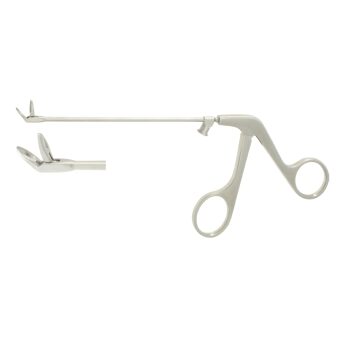 BLAKESLEY NASAL FCPS.130MM 45° CURVED UP JAWS 3,0MM, TUBULAR SHAFT LUER LOCK CLEANING PORT