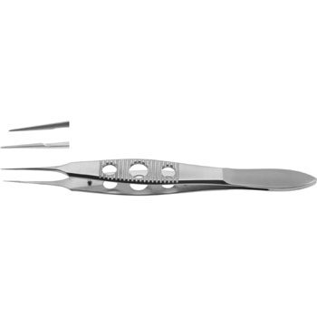 MCPHERSON TYING FORCEPS 105MM STRAIGHT 5MM LONG PLATFORM SERRATED 3 HOLE HANDLE