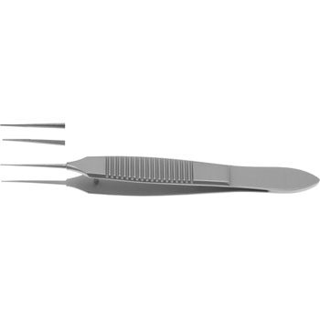 TUEBINGEN TYING FORCEPS 85MM STRAIGHT 6MM LONG DELICATE PLATFORM SERRATED HANDLE