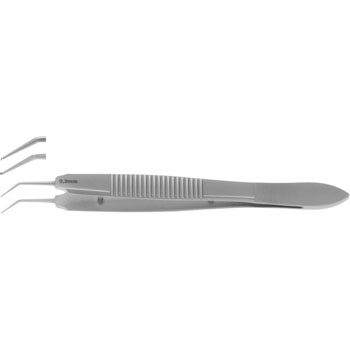 CASTROVIEJO SUTURE FCPS.100MM ANGLED 1X2 TEETH 0,3MM WITH PLATFORM SERRATED HANDLE