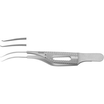 TROUTMAN COLIBRI CORNEAL FORCEPS 75MM 1X2 TEETH 0,12MM 45°, WITHOUT PLATFORM OPEN SERRATED COLIBRI HANDLE