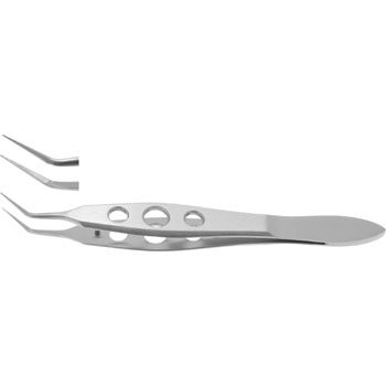 GASKIN FRAGMENT FORCEPS 105MM 11MM LONG SMOOTH JAWS VERY DELICATE ANGLED, 3 HOLE HANDLE