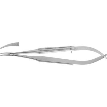 MICRO CASTROVIEJO NEEDLE HOLDER 140MM CURVED JAWS SMOOTH/EXTRA DELICATE WITHOUT CATCH WIDE HANDLE