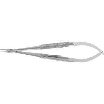 BARRAQUER NEEDLE HOLDER 140MM STRAIGHT SMOOTH JAWS 0,75MM WITH CATCH ROUND HANDLE Ø10MM