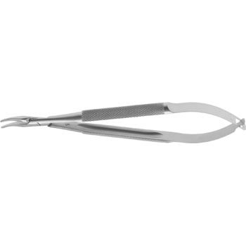 MICRO TROUTMAN NEEDLE HOLDER 100MM CURVED SMOOTH JAWS WITHOUT CATCH ROUND HANDLE Ø6MM