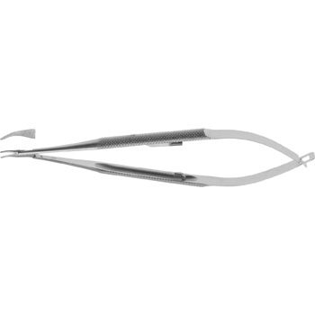 ELCON NEEDLE HOLDER 125MM CURVED EXTRA DELICATE JAWS 0,5MM, WITH CATCH ROUND HANDLE Ø7MM