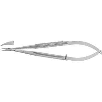 MICRO BARRAQUER NEEDLE HOLDER 135MM CURVED SMOOTH JAWS 0,5MM WITHOUT CATCH ROUND HANDLE Ø8MM