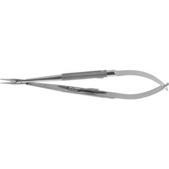 MICRO BARRAQUER NEEDLE HOLDER 135MM STRAIGHT SMOOTH JAWS 0,5MM WITH CATCH ROUND HANDLE Ø8MM