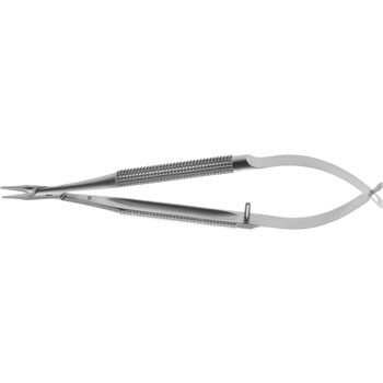 MICRO BARRAQUER NEEDLE HOLDER 120MM STRAIGHT SMOOTH JAWS 0,75MM WITHOUT CATCH ROUND HANDLE Ø8MM