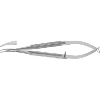 MICRO BARRAQUER NEEDLE HOLDER 120MM CURVED SMOOTH JAWS 0,75MM WITHOUT CATCH ROUND HANDLE Ø8MM