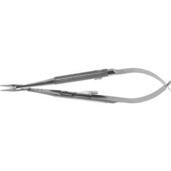 MICRO BARRAQUER NEEDLE HOLDER 120MM STRAIGHT SMOOTH JAWS 0,75MM WITH CATCH ROUND HANDLE Ø8MM