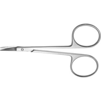 BONN IRIS SCISSOR, 90MM, CURVED VERY DELICATE, BLUNT