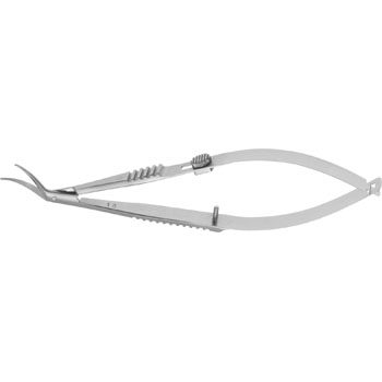 CASTROVIEJO CORNEAL SCISSORS 100MM CURVED, LARGE BLADES 15,5/15,0MM RIGHT, WITH STOP