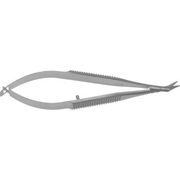 KATZIN CORNEAL SCISSORS 100MM, CURVED BLUNT, SMALL BLADES, LEFT