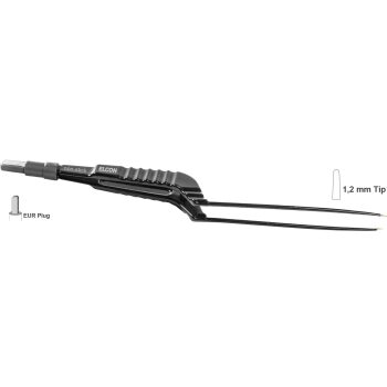 BIPOLAR FORCEPS 160MM, 1,2MM JAW BAYONETT, PLATFORM 4,0MM STRAIGHT WITH STOP GUIDING PIN, NON STICK