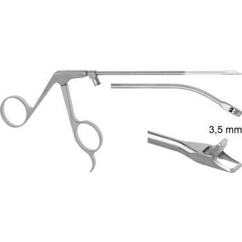 WIDE JAW PUNCH 3.5MM, MEDIUM, 30° RIGHT, WORKING LENGTH 130MM, LUER LOCK CLEANING PORT