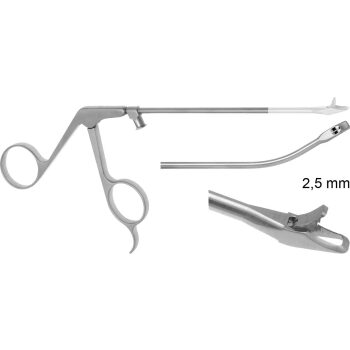 WIDE JAW PUNCH 3.5MM, SMALL, 30° LEFT, 15° MILLED UP, 130MM, LUER LOCK CLEANING PORT