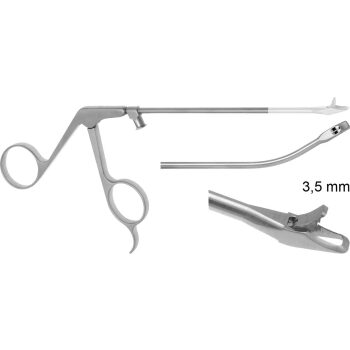 WIDE JAW PUNCH 3.5MM, MEDIUM, 30° LEFT, 15° MILLED UP, 130MM, LUER LOCK CLEANING PORT