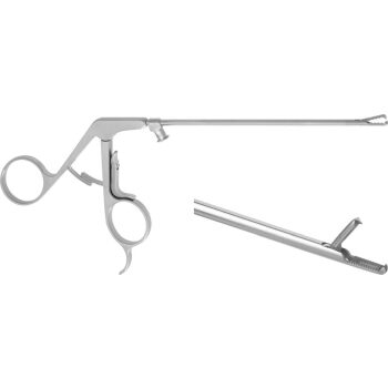 GRASPING FORCEPS 3.5MM, STRAIGHT, FINE, 1X2 TEETH, SHIFTABLE RATCHET, 130MM, LUER LOCK CLEANING PORT