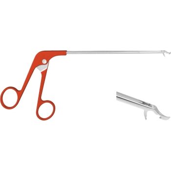 SUTURE HOOK / GUIDE INSTRUMENT, 155MM, TIP POINTED LEFT, CLASSIC HANDLE, RED