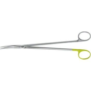 TC SUTURE SCISS W/1 SERR CVD 230MM