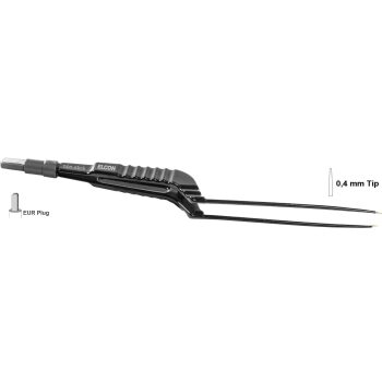 BIPOLAR FORCEPS 160MM, 0,4MM JAW BAYONETT, PLATFORM 4,0MM STRAIGHT WITH STOP GUIDING PIN, NON STICK