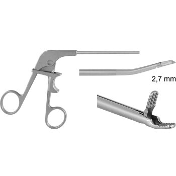 ALLIGATOR GRASPING FORCEPS, Ø 2,7MM, UPBITER, UPSWEPT, 13CM LONG, LOCK HANDLE