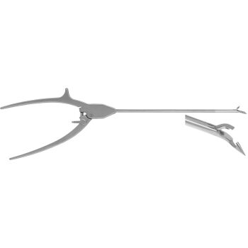 SUTURE HOOK / GUIDE INSTRUMENT, 155MM, BIRD BEAK, 45° RIGHT, AXIAL HANDLE